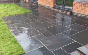 Cheap Outdoor Natural Black Rust Grey Flat Paving Stone for Courtyard